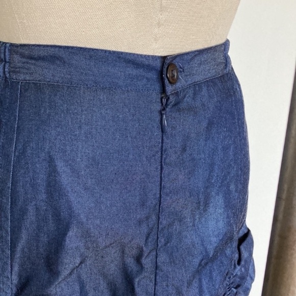 Hanna for La Journee ruched denim skirt, marked Hanna size 0, fits like S - Picture 6 of 8